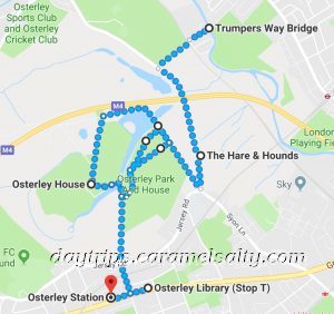 My Walking Route from Osterley House to the Grand Union Cafe