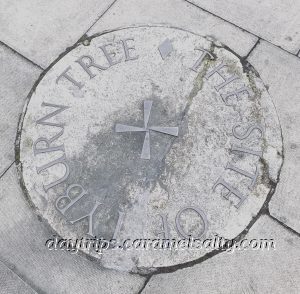 A Plaque On The Ground Denoting The Tyburn Tree