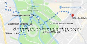 Map Of My Walk From Old Ford To The Olympic Park