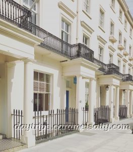 White Houses With Porticos On Ebury Road