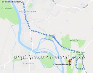 Map Of Walk From Bourne End to Cliveden