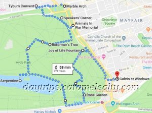 Map of My Walk Around Marble Arch and Hyde Park