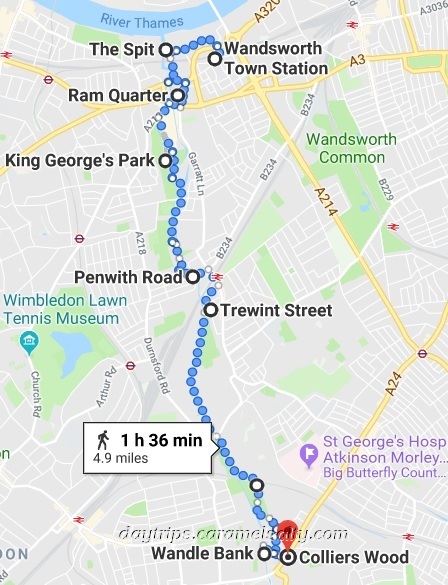 Wandle Walk Route Map