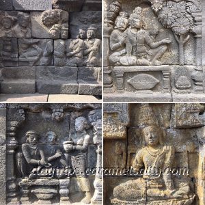 Carved Stone Reliefs At Borobodur
