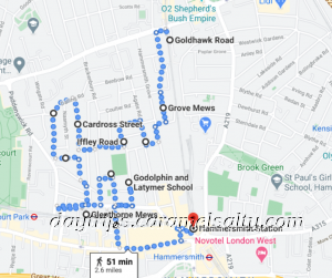 Route of Brackenbury Village Walk