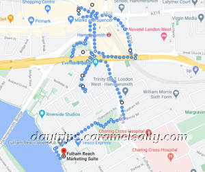 Walking Route Around Hammersmith Broadway