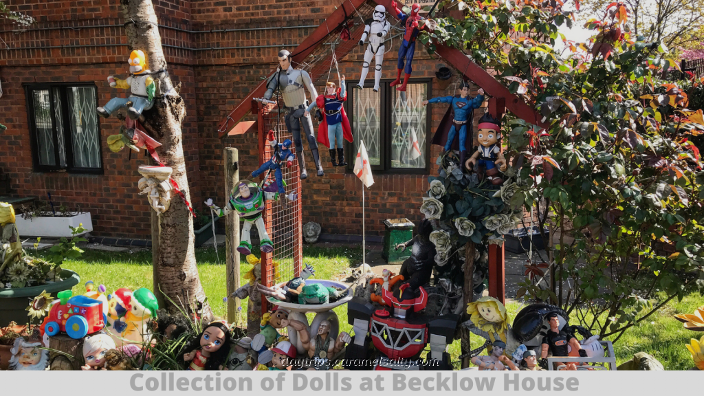 Collection of Dolls in the Gardens of Becklow House along Uxbridge Road