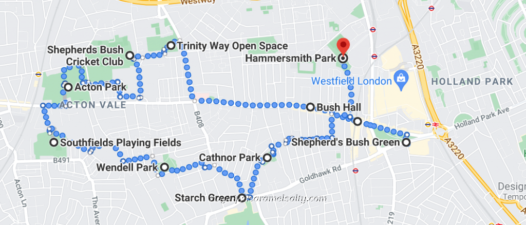 Route of my Uxbridge Road